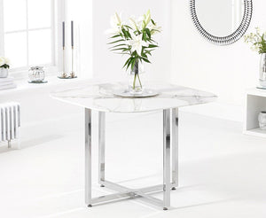 Flavio White Marble Dining Table