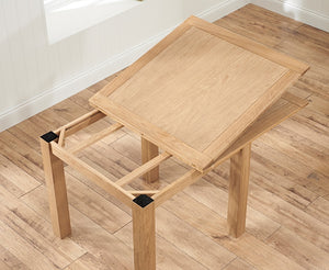 Sandy 90cm extending to 180cm Flip Top Oak Extendable Dining Table