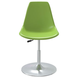 Green Plastic Swivel Dining Chair with Chrome Metal Pedestal